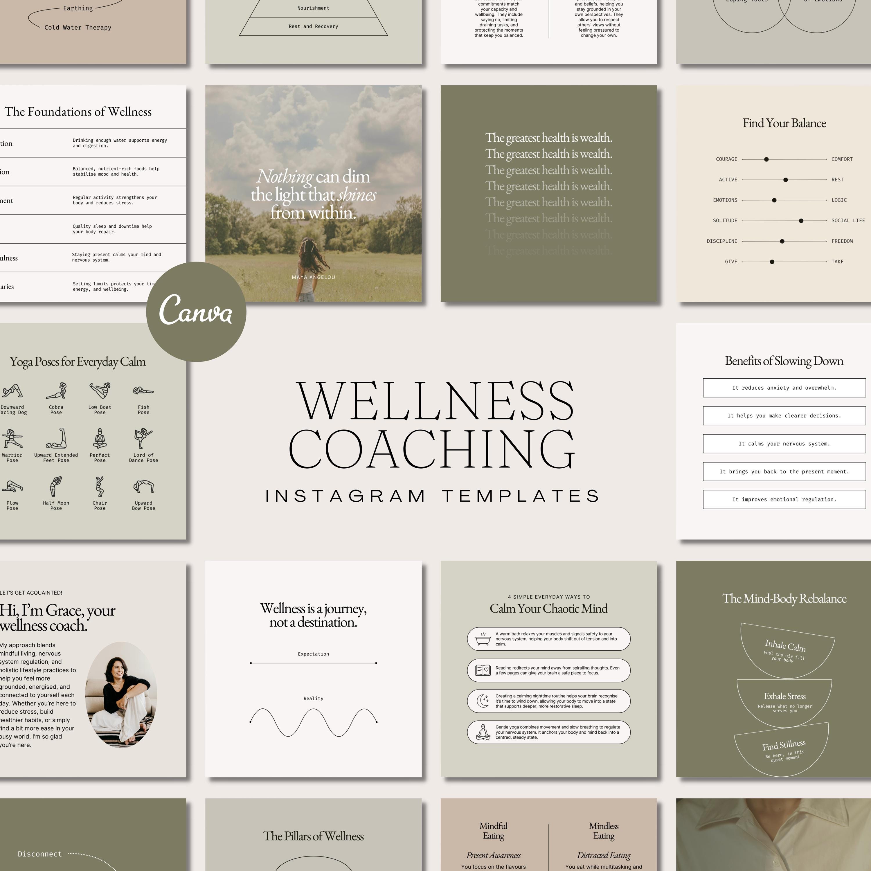 300+ Wellness Coach Instagram Canva Templates (digital Download) - Etsy