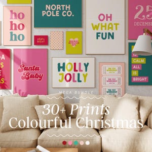 Preppy Christmas Print Bundle | christmas print set, christmas print, christmas decor, winter home decor, christmas wall art, festive print