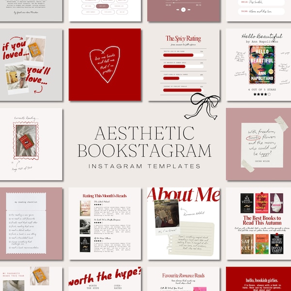 Oltre 230 modelli di Instagram Canva per Bookstagram (download digitale)