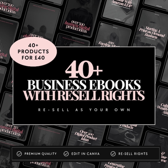 Business eBook Bundle MRR // master resell rights, resell digital product, sell on etsy, PLR ebook, DFY ebook, private label rights