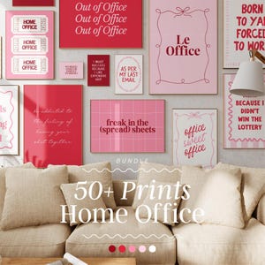 Home Office Print Set | Office wall art, home office print, cute office decor, work poster, home office decor, work from home print