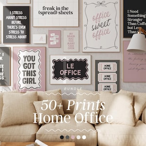 Home Office Print Set | Office wall art, home office print, cute office decor, work poster, home office decor, work from home print