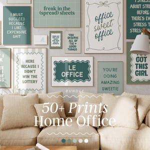 Home Office Print Set | Office wall art, home office print, cute office decor, work poster, home office decor, work from home print