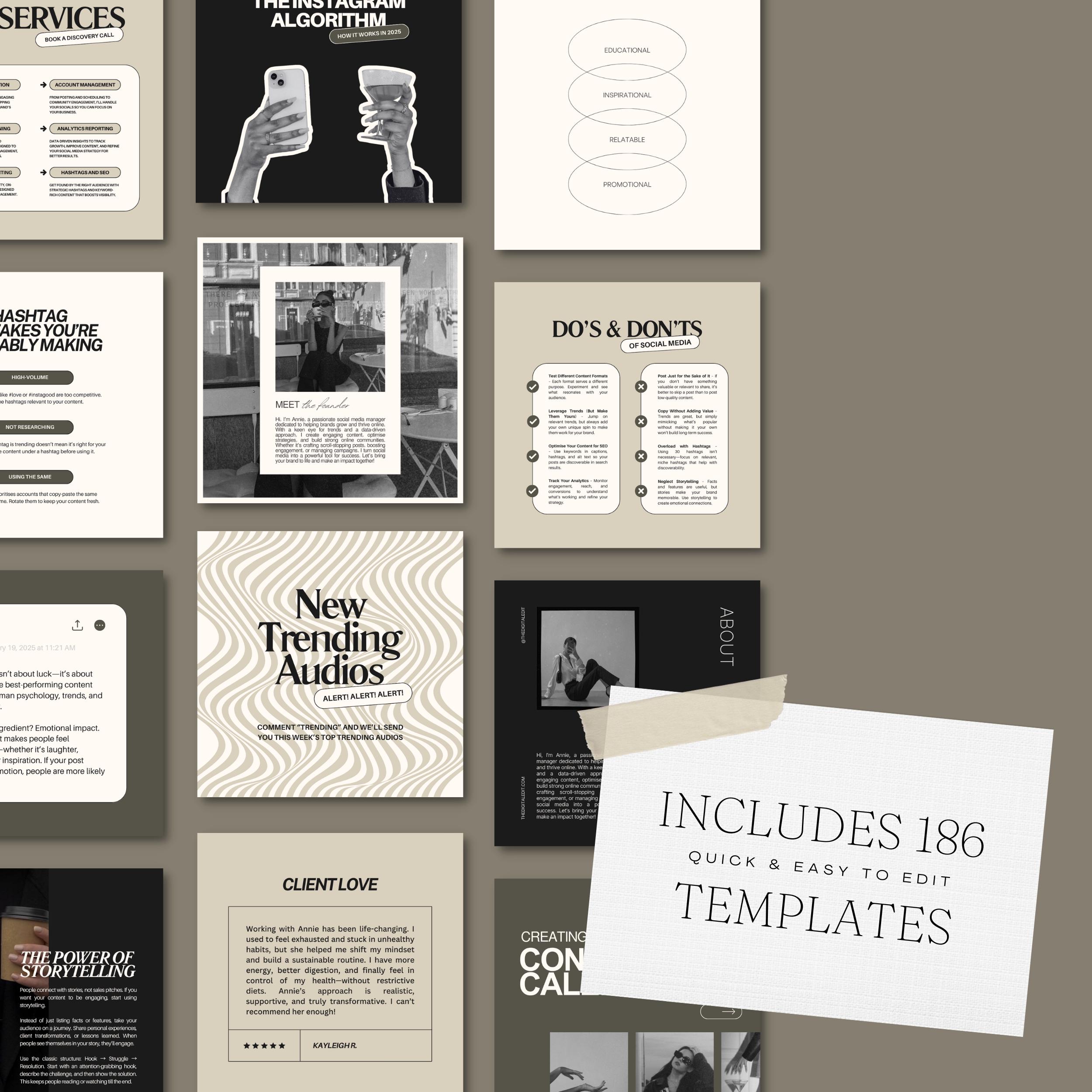 180+ Social Media Manager Canva Instagram Templates - Etsy