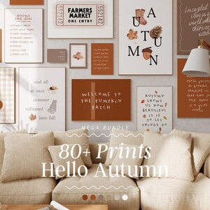Set di stampe autunnali / stampe autunnali estetiche, stampe murali autunnali, decorazioni autunnali per la casa, stampe artistiche, decorazioni autunnali, stagionali, stampe murali di Halloween