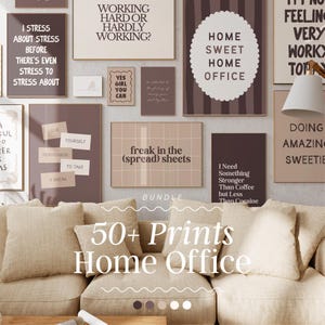 Home Office Print Set | Office wall art, home office print, cute office decor, work poster, home office decor, work from home print