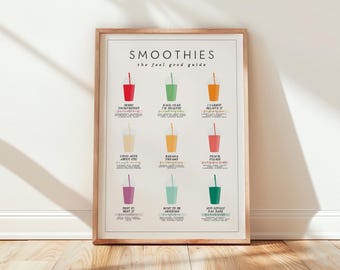 Smoothies Kitchen Wall Art Print | Trendy Girl Prints (Digital Download)