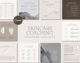 Más de 200 plantillas Canva para Instagram de Skincare Coach (descarga digital)