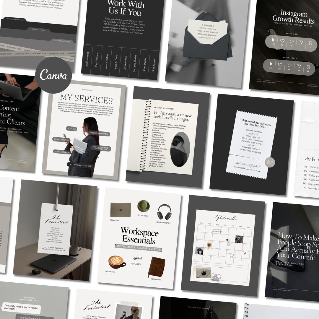 Social Media Manager Canva Instagram Templates - Etsy