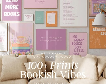 Book Lover Wall Prints Set | 100+ Bookish Prints (Digital Download)