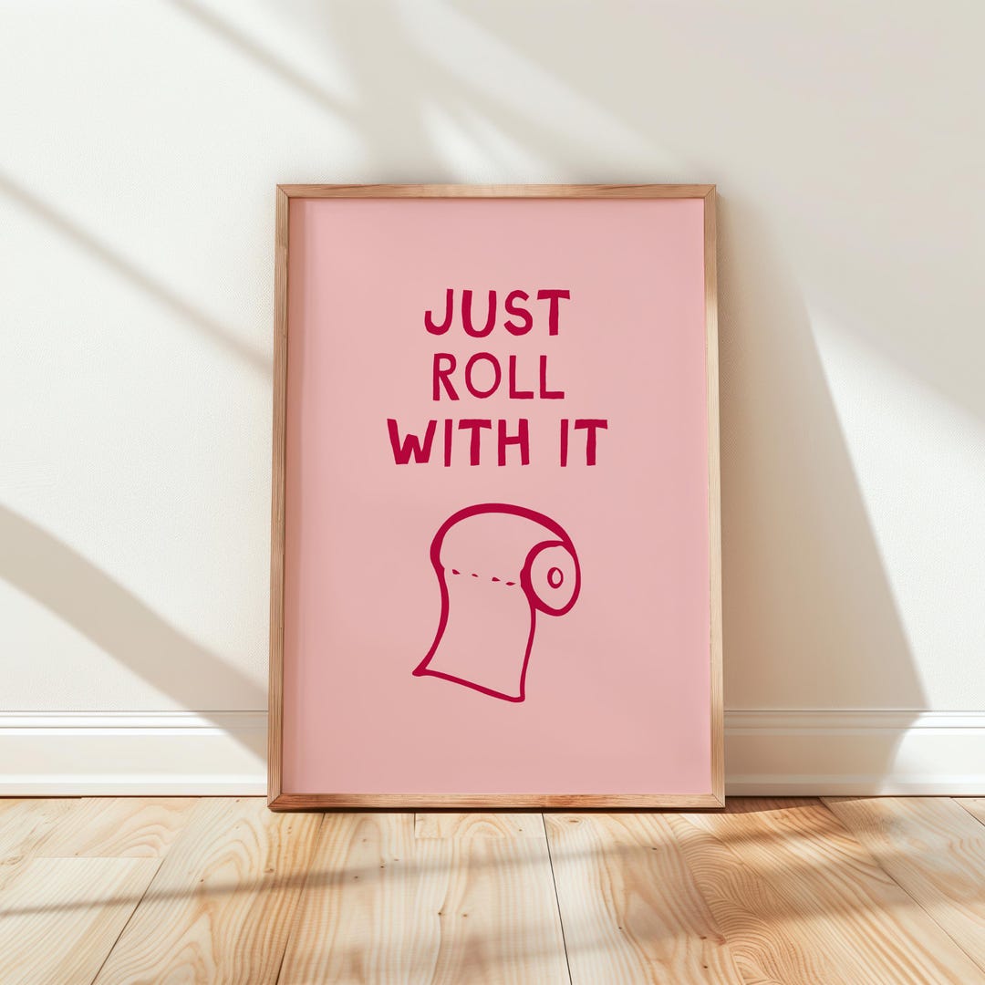 Pink Bathroom Wall Art | Funny Toilet Paper Print (digital Download) - Etsy