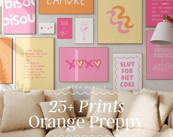 Preppy Wall Art Print Bundle | Girly Room Decor (Digital Download)