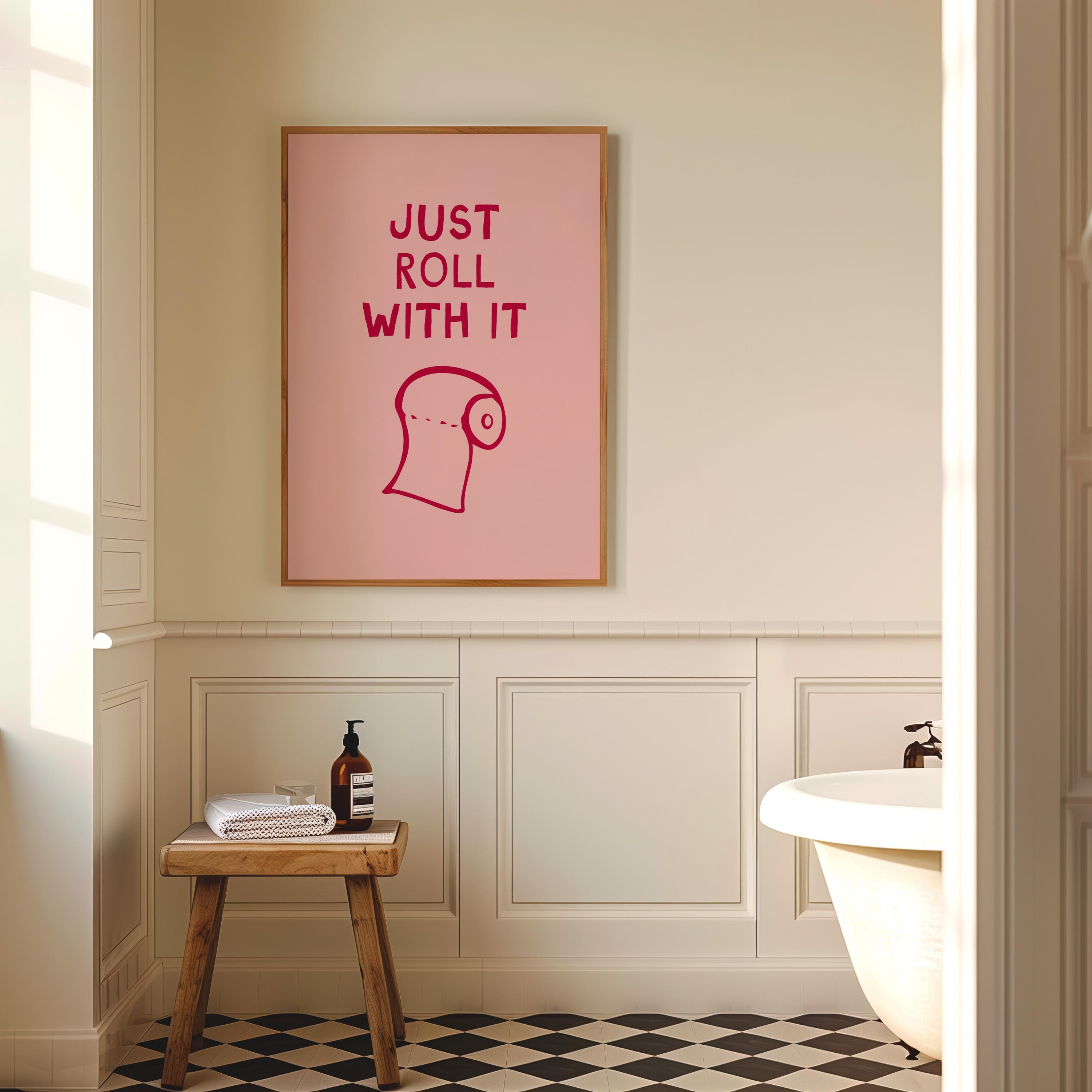 Pink Bathroom Wall Art | Funny Toilet Paper Print (digital Download) - Etsy