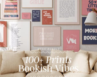 Book Lover Wall Art Prints | Bookish Decor Set (Digital Download)