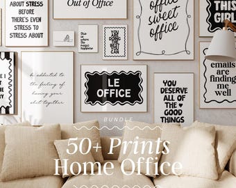 Home Office Print Set | Office wall art, home office print, cute office decor, work poster, home office decor, work from home print