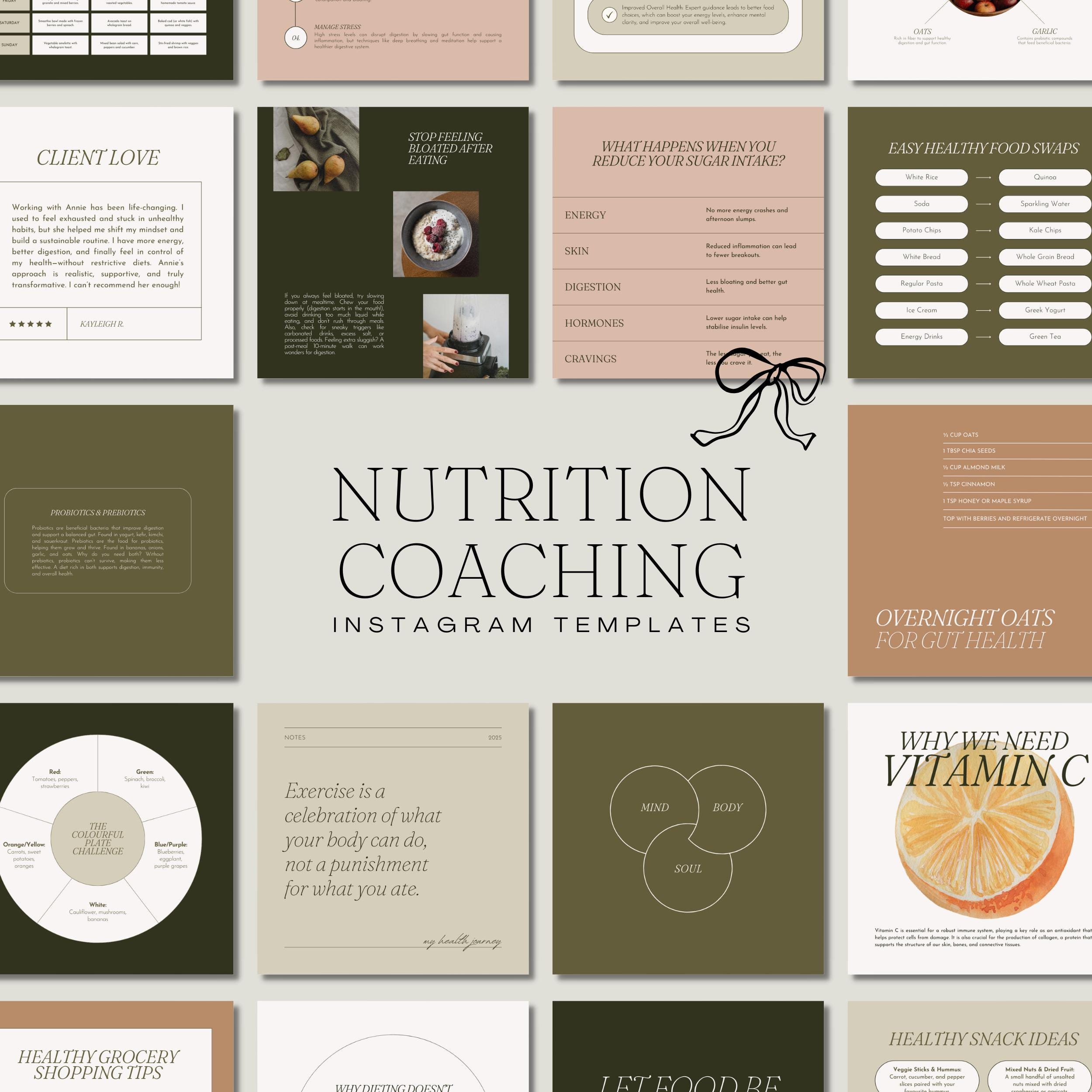 100+ Nutrition Coach Instagram Canva Templates (digital Download) - Etsy