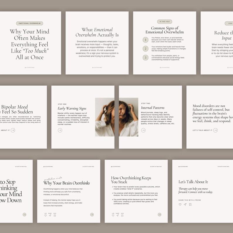300+ Therapist Mental Health Instagram Canva Templates (digital ...