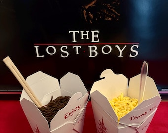 Lost Boys inspired Chinese Takeout containers / With maggots or worms / Prop