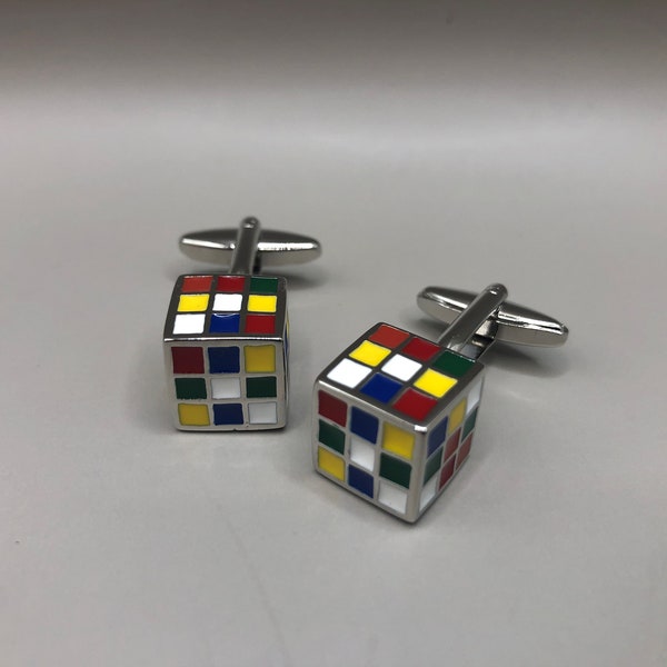 Boutons de manchette sur le thème Rubik's Cube