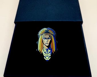 Colourful David Bowie / Jareth / Labyrinth Enamel Pin – Magical Pop Culture Tribute