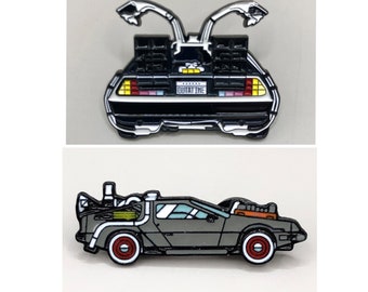 Delorean / Back to the Future inspired Enamel Pin Badges
