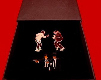 Tarantino inspired enamel pins / 90s Movie Icons / Dancing Duo & Hitmen