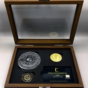Marcadores de juramento inspirados en John Wick / Moneda continental / Moneda de adjudicador / Tarjeta continental / Set de regalo para coleccionistas