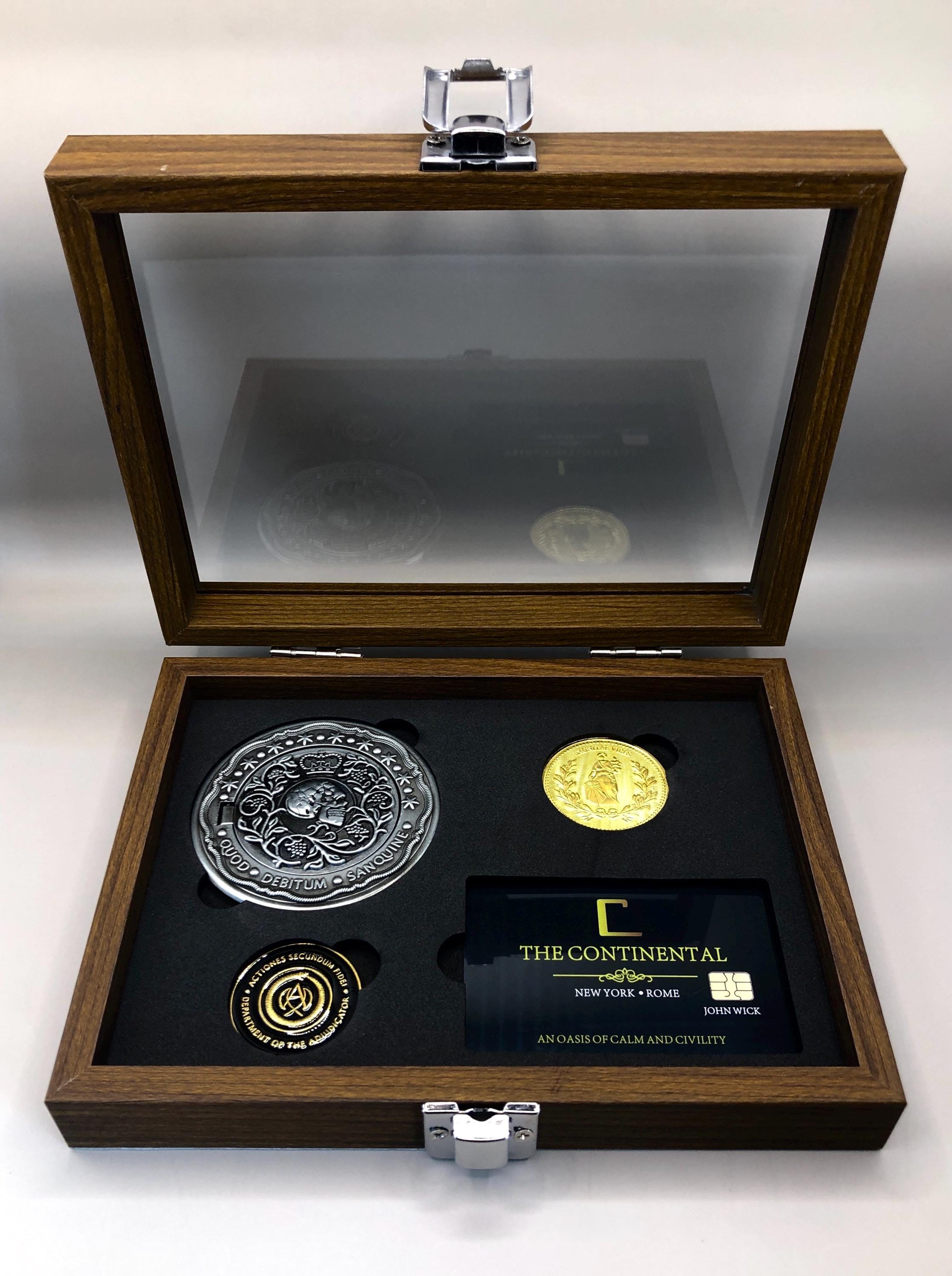 Op John Wick geïnspireerde eedmarkeringen / continentale munt / jurymunt / continentale kaart / cadeauset voor verzamelaars