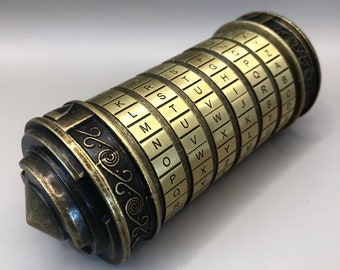 Vintage Da Vinci code cryptex / Puzzle / Prop