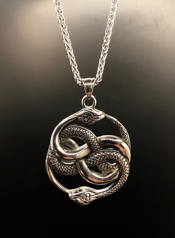 20pcs/Lot Wholesale Fashion The Never Ending Story Steampunk Vintage Style  Two Snake Necklace Auryn Jewelry Gifts - AliExpress