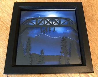 Hanging bridge 3D picture frame