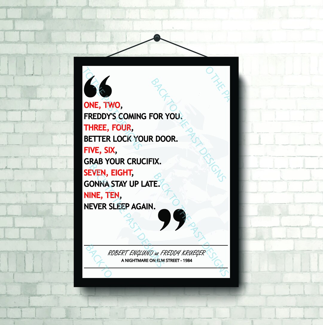 Movie Single Quote Print A Nightmare on Elm Street Etsy