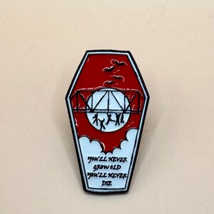 Vampire inspired enamel pins – Horror Movie Collectible – Vampire Aesthetic Pins – Cult Classic 80s Goth Gifts Coffin