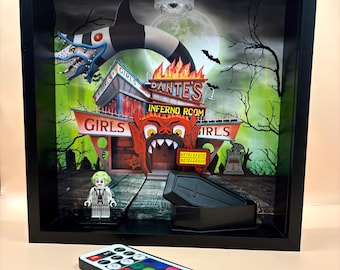 Minifigura inspirada en Beetlejuice / Marco de fotos iluminado con control remoto