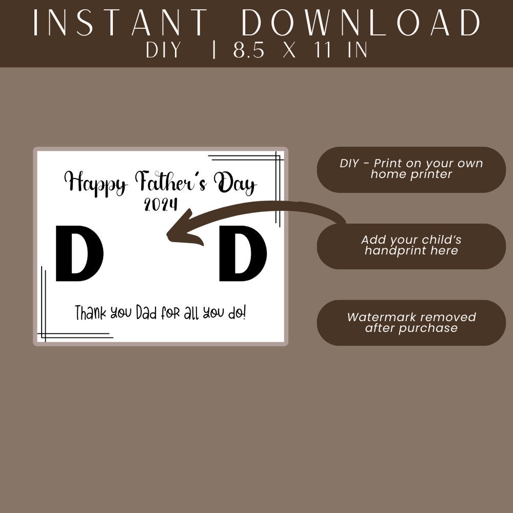 Father's Day Printable, Handprint, DIY Craft, Fathers Day, Do It ...