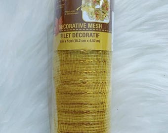 Floral Garden Deco Mesh yellow – 6" x 5 Yards,  Wreath Making Mesh Roll, Craft Supplies for wreaths, Wreaths, Mesh