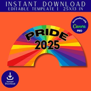 Pride Clack Fan Template, Clack Fan, PRIDE Parade, LGBT, Rainbow,  DIY Craft, Do It Yourself Craft, Editable, 25&quot; x 13&quot;