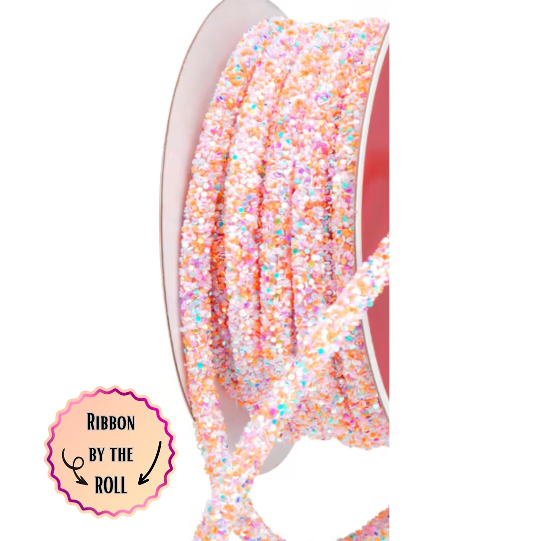Pink Glitter Rope Ribbon – 1/4
