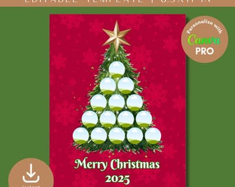 Christmas Tree Photo Collage, Editable Canva Pro Digital File, Family Photo Keepsake, Gift