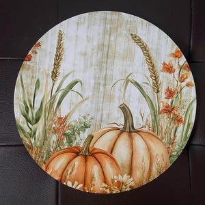 Pumpkin Round Metal Wreath Sign, Welcome Sign, Metal Sign, Fall sign, Pumpkin, Autumn Sign, Home Decor,  Front Door, Wreath, 10&quot;