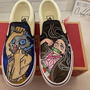Custom painted Vans, canvas shoes, Anime shoes