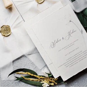 Invito a nozze personalizzato con texture, invito a nozze elegante, invito a nozze con nastro di seta, inviti di nozze, invito a nozze personalizzato