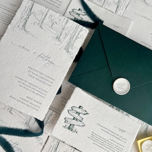 Personalized Handmade Paper Invitation, Custom Modern Invitation Card, Letterpress Wedding Invitation, Minimalist Invitation, Save The Date