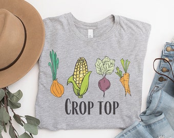 Crop Top T-Shirt, Sarcastic Tee, Funny Gardening Shirt, Gardening Gift For Her, Botanical Gifts, Plant Mom Gift, Cute Farmer Gift For Her