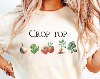 Crop Top Comfort Colors T-Shirt, Funny Vegetable Shirt, Gardening Gift, Farmer Gift, Homesteading Gift, Garden Lover Gift, Chef Mom Gift
