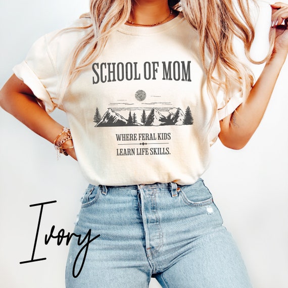 School Of Mom Comfort Colors T-Shirt, Homeschool Mom Shirt, Christian Homeschool Tee, Homesteading Shirt, Farmer Gift, Mama Gift, Crunchy