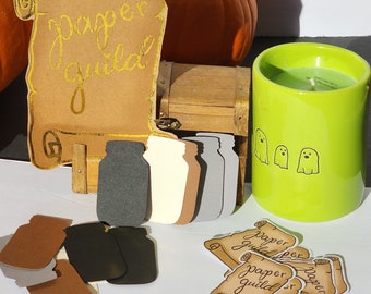 Neutral Colored Paper Punched Cardstock Jars