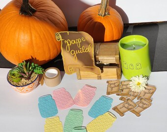 Die Cut Embossed Pastel Jars