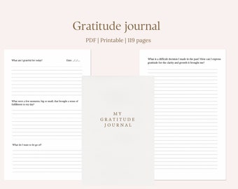 Diario de Gratitud, Diario de Gratitud Digital, Impresiones Digitales, Descarga Instantánea, Registro de Gratitud, Gratitud, Diario Digital Diario