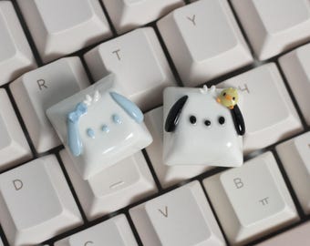 Handmade Pochacco Keycap, Polymer Clay Keyboard Accessory